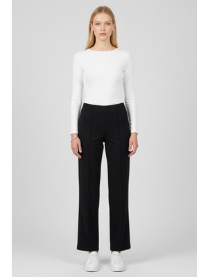 Rays 8303A Ön Çimalı Yüksek Bel Pantolon Siyah