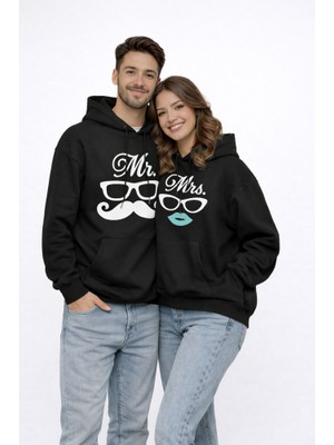Nevermind Mr Mrs Baskılı Sevgili Kombini Oversize Hoodie Seti Unisex Sevgililer Günü Özel Tasarım