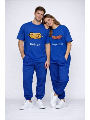 Nevermind Better Together Baskılı Sevgili Kombini Çift Tişört Oversize Unisex Çift Kombin