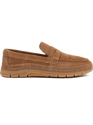 Derimod Erkek Taba Kalın Tabanlı Süet Deri Loafer 26SFD681110