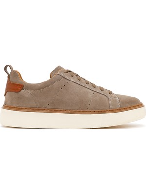 Derimod Erkek Vizon Bağcıklı Kalın Tabanlı Süet Deri Sneaker 26SFD750610