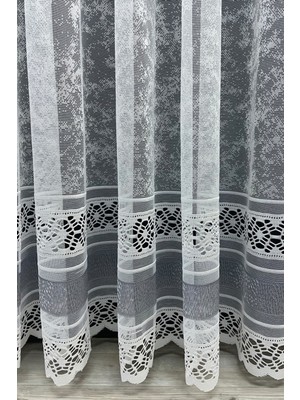 Cortibo Milas Desenli 1'e 2 Seyrek Pileli Tül Perde