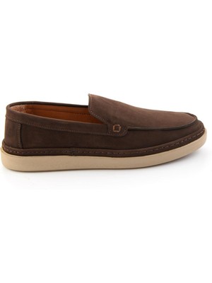 Bambi Kahve Hakiki Deri Erkek Loafer Ayakkabı E01396220201