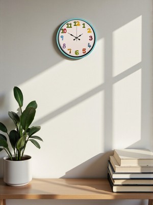 Tedaks 36 cm Turkuaz Çocuk Odası Duvar Saati