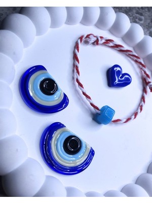 With Love - Marteniçka Ip Bileklik Dilek Bilekliği Mavi Bodrum Cam Boncuklu