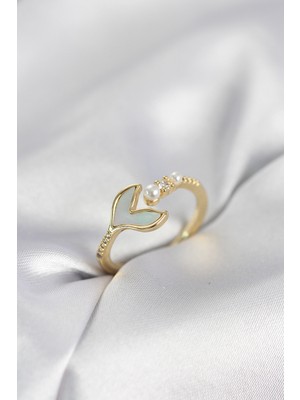 DS LLC Gold Renk Balık Kuyruğu Model Kadın Yüzük - TJ-BYK4048 Iegtgrs-34