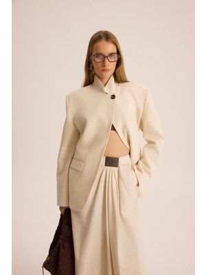 Mai Lagoon Dik Yaka Bej Blazer