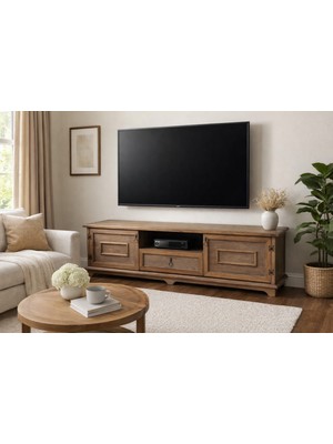 Boz Yapı Dekorasyon Class %100 Doğal Ahşap Tv Ünitesi