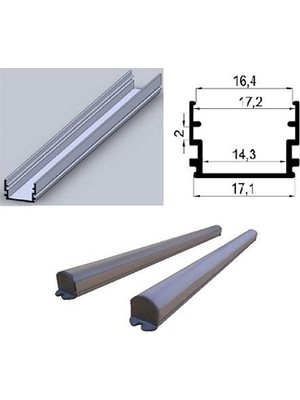 Dora Led  Alüminyum Boş Kasa Led Profil Yerli Kasa Opak Cam 200Cm