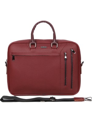 Elit Cambridge Polo Suni Deri Evrak Çantası Bordo