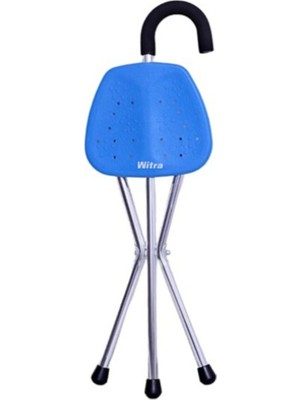 Normadia Genis Mavi Oturaklı Baston Tabure, Rahat ve Şık Tasarım