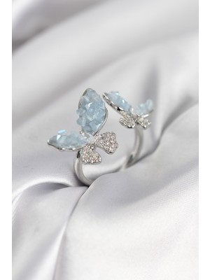 İlk El Grup Gümüş Renk Mavi Model Zirkon Taşlı Kadın Yüzük - TJ-BYK3945 Iegtgrs-34