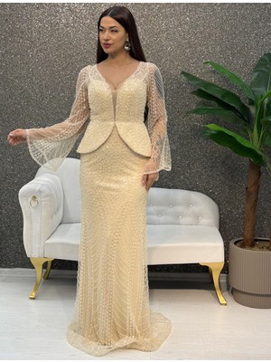 E&A Eren Abiye Gogus Dekoltelı  Incılı Balık Abıye