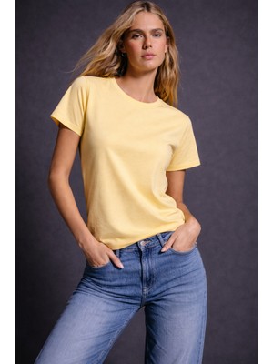 Hakke Kadın Rahat  Basic Interlok Tshirt