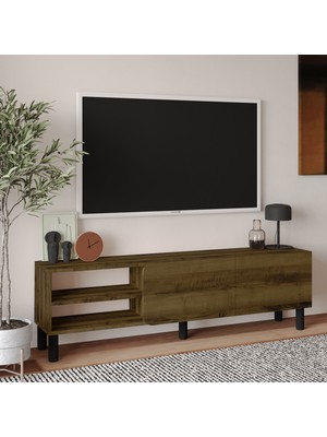 İnarch Dizayn Inarch Dizayn River 150 cm Modern Tv Sehpası – Kapaklı ve Raflı Tasarım