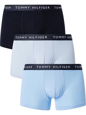 Tommy Jeans 3'lü Trunk Erkek Lacivert Boxer