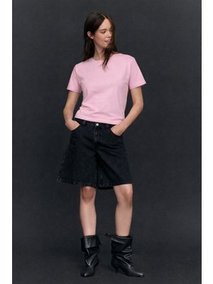 Hakke Kadın Rahat  Basic Interlok Tshirt