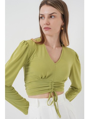 Queene Dreams 936 Sandy Crop Bluz - E.yeşil