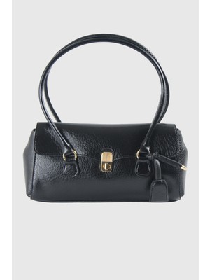 Cindy Siyah Mat Kilitli Kadın Omuz ve El Çantası