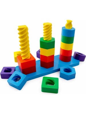 Mooie Baby's Organik Renkli Şekil Eşleştirme Oyuncağı - 3D Baskı - Eğitici Aktivite Seti - Ince Motor Becerilerin Gelişimini Destekler