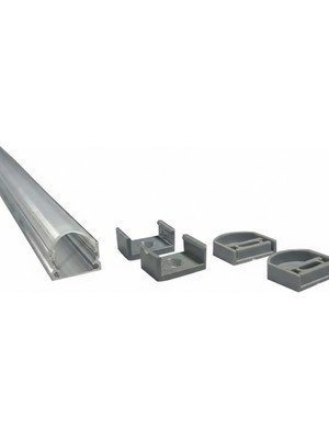 Dora Led  Alüminyum Boş Kasa Led Profil Yerli Kasa Şeffaf Cam 50Cm