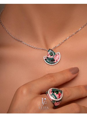 Leifa Jewelry Mine Detaylı 925 Ayar Gümüş 3’lü Set (Kolye, Yüzük, Küpe)