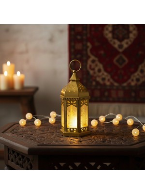 Konyax Ramazan Temalı Büyük Boy Altıgen Kubbe LED Lamba