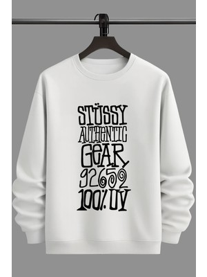 Arkkad Unisex Baskılı Sweatshırt 3 Iplik Oversize Bisiklet Yaka