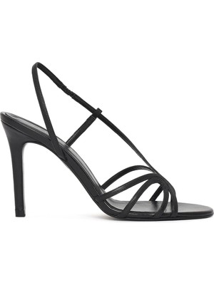 Derimod Kadın Siyah Yüksek Ince Topuklu Deri Sandalet 26SFD161518