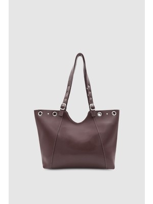 Wuclo Forlin Ayarlanabilir Askılı Metal Halka Detaylı Omuz Çantası Acı Kahve