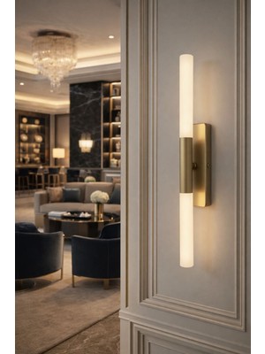 Nazik Aydınlatma Perla Eskitme Modern Günışığı Ledli Pilli ve Elektrikli 1 Adet Duvar Apliği 1 Adet Pilli Aplik