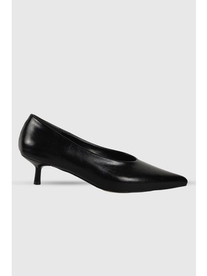 Clara Siyah Rustik Sivri Burun Kadın Stiletto