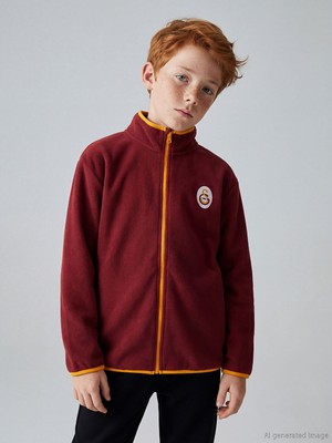 Lcw Kırmızı Dik Yaka Galatasaray Nakışlı Erkek Çocuk Polar Hırka