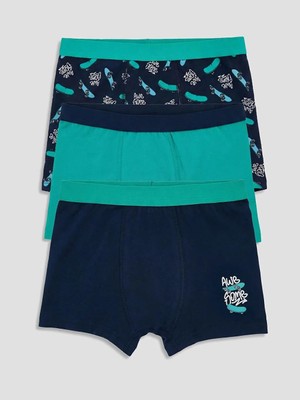 LC Waikiki Lacivert Baskılı Erkek Çocuk Boxer 3 Lü  (S6)