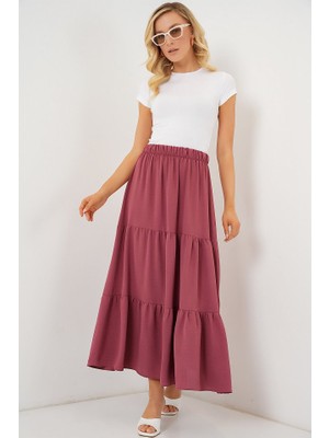 Queene Dreams Ayrobin Uzun Etek 8048 - Gül Kurusu