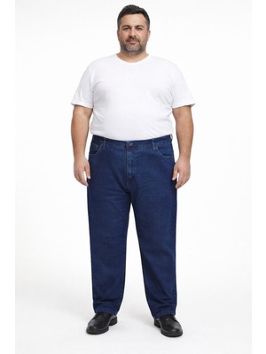 Dennys Regular Fit Likralı Büyük Beden Erkek Jean Pantolon 7374 Denim Esnek Kumaş Siyah Renk