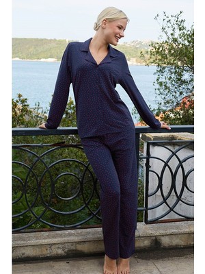 Kom Love Düğmeli Pijama Takımı
