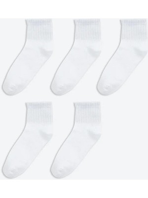 LC Waikiki Beyaz Basic Erkek Çocuk Soket Çorap 5 Li  (S6)