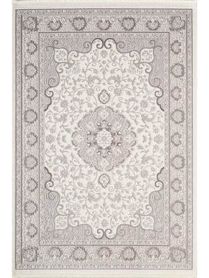 Karmen Halı Idol IO004G Krem Gri Halı Klasik Desen Akrilik Yumuşak Dokulu Pamuk Taban Tozu Az Salon Oturma Odası