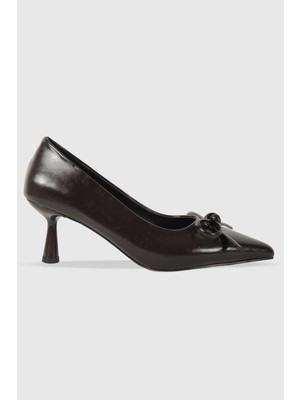 Daphne Kahve Rustik Fiyonk Detay Kadın Stiletto