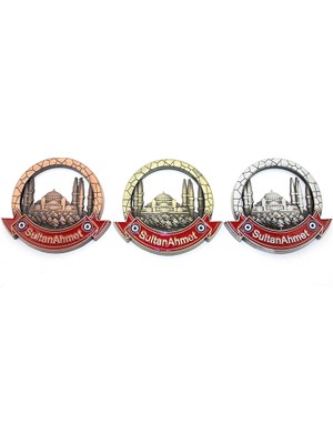 Konyax Istanbul Temalı Metal Magnet Sultanahmet Yuvarlak Tasarımlı