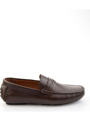Bambi Kahve Hakiki Deri Erkek Loafer Ayakkabı E01547009740