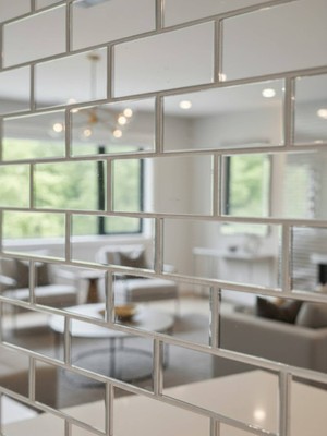 Dijidepo Gümüş Aynalı Pleksi Duvar Dekoru - Dekoratif Lüks Ayna Seti 10X5 cm 3 mm - Mutfak ve Salon Tasarımı