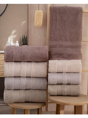 Hazangülü Collection Buldan Üretimi Çeyizlik Lüks Jakarlı Milano 4'lü El/yüz Havlusu I 50X90