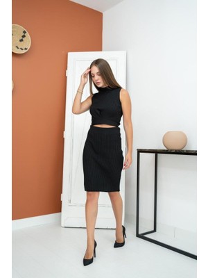 Queene Dreams Siyah Belden Bağlamalı Ikili Takım