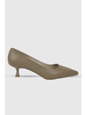 Kelly Koyu Bej Mat Sivri Burun Kadın Stiletto
