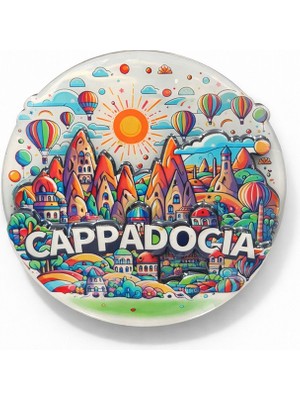 Konyax Kapadokya Temalı Ahşap Buzdolabı Magneti Seri 3