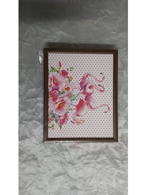 Es Dekor Çiçekli Flamingo Minderli Desenli Keyif Tepsi  1 Adet