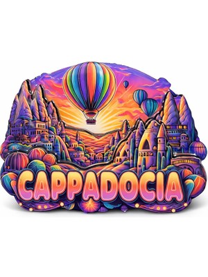 Konyax Kapadokya Temalı Ahşap Buzdolabı Magneti Seri 2