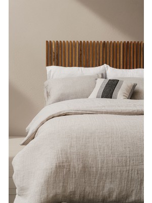 Barine Keten Pike Çift Kişilik Nevresim Seti Naturel